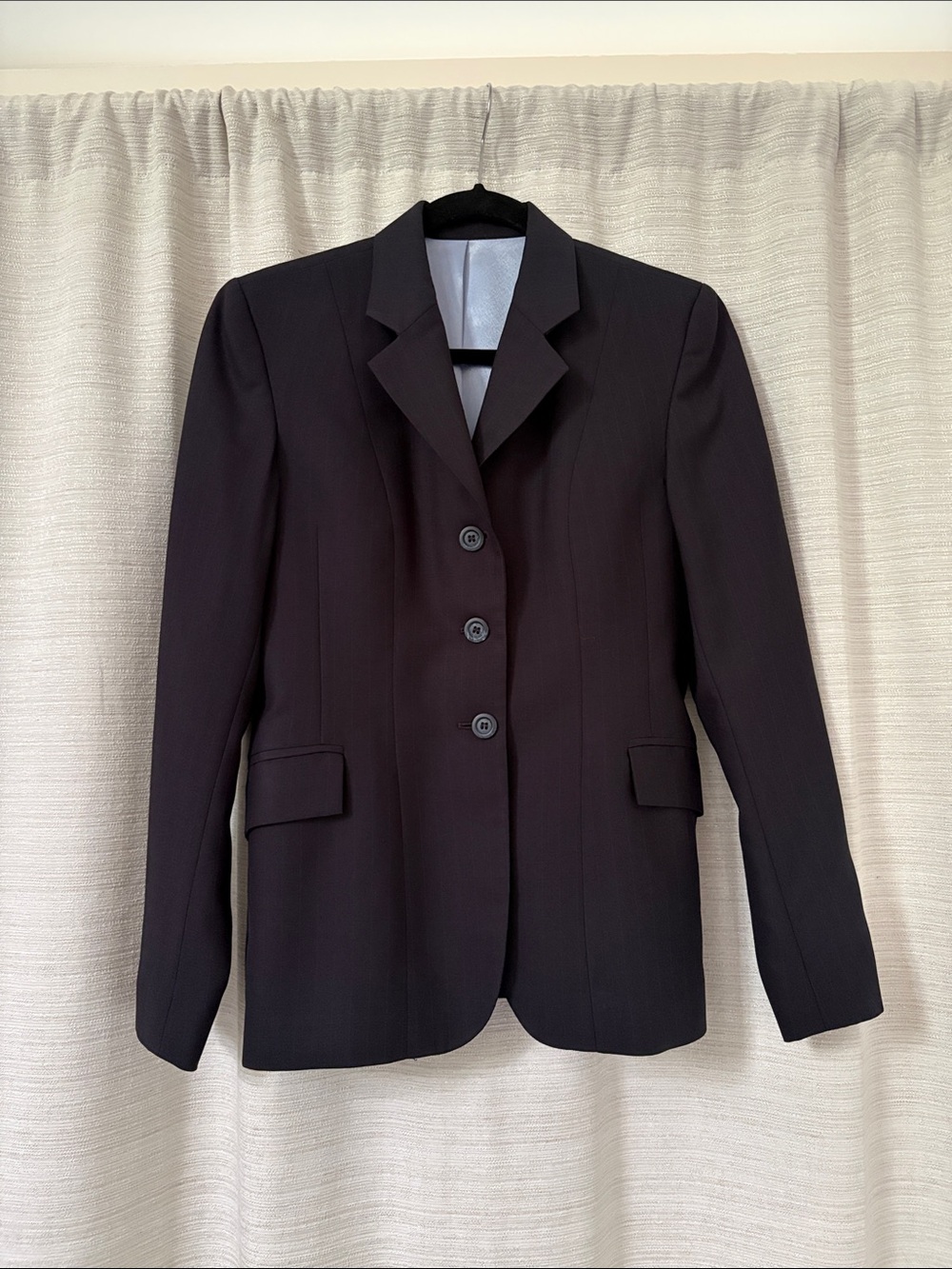 Women’s Equestrian Horse Show Navy Blue Pinstripe Blazer Jacket size Small